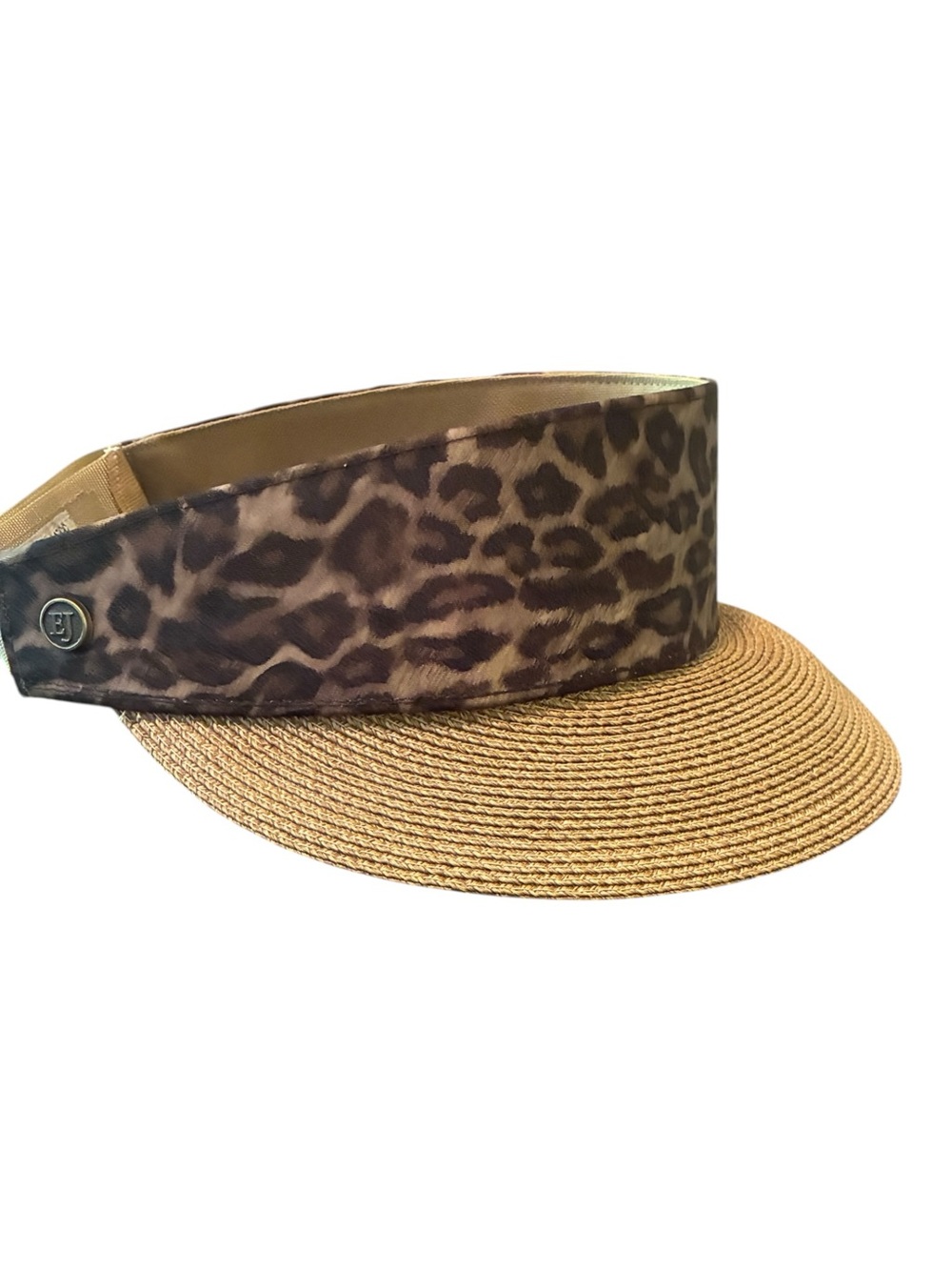 Eric Javits Champ II Squishee Straw Visor Leopard Jaguar Print UPF 50+ OS - Picture 2 of 7